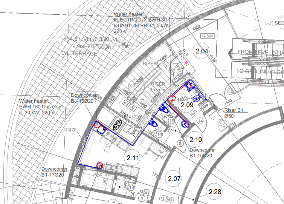 План строительства павильона. Русский -> Английский­